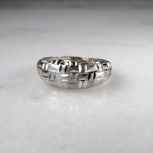Vintage 14K White Gold Milor Italy Signed Band Ring